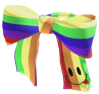 a desaturated rainbow bowtie