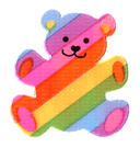 a rainbow bear in the style of a cookie